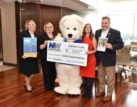 For Act of We #54, Northwest Federal donated $3,000 to the Humane Society of the United States to ai ... 