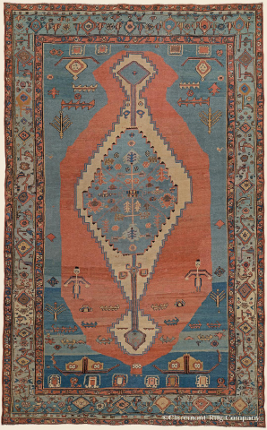 This exquisite and extremely rare antique Bakshaish carpet (9-1 x 14-9) from the second quarter of t ... 