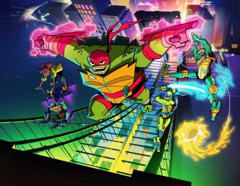 Nickelodeon's Rise of the Teenage Mutant Ninja Turtles. Pictured (clockwise): Raphael, Michelangelo, ... 