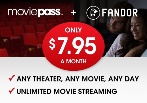 MoviePass (TM) and Fandor (R) launch bundled $7.95 per month annual Plan, a savings of over $120. (P ... 