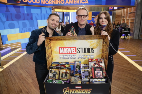 Marvel Studios’ "Avengers: Infinity War" cast Sebastian Stan, Paul Bettany and Karen Gillan support  ... 