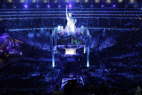 WWE(R) (NYSE: WWE) announced tonight that WrestleMania 29 became the highest grossing live event in its history and broke the record for MetLife Stadium's highest grossing entertainment event. (Photo: Business Wire)