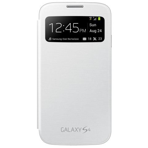 Galaxy S 4 with White S View Flip Cover (Photo: Business Wire)