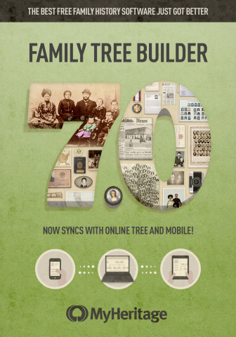 MyHeritage releases Family Tree Builder 7.0 to bring the power of the cloud to genealogy software (Graphic: Business Wire)
