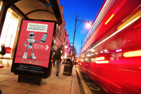 Clear Channel's Mobile Platform lets the public use their smartphones to interact with posters at thousands of bus stops across the UK (Photo: Business Wire)