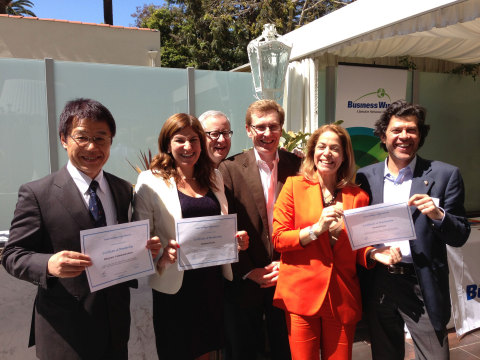 Pictured above are new Public Relations Global Network (PRGN) members (left to right) President of Integrate Communications Ken Abe, Executive Director of RumboCierto Communications Valentina Giacaman, PRGN President David Landis, outgoing PRGN President Mark Paterson, CEO of Global Press Isabel Jorge de Carvalho and President of Global Press Rui Elias. (Photo: Business Wire)