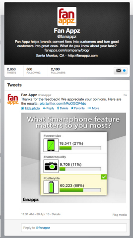 Fan Appz Real Time Customer Feedback Platform - replies (Graphic: Business Wire)