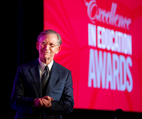 Charles Butt, Chairman and CEO of H-E-B, listens to winners' acceptance speeches at the 2013 Excellence in Education Awards at the Hilton Hotel in Austin, TX on May 3, 2013. (Photo: Business Wire)
