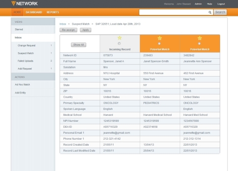 Veeva Network, a new cloud-based customer master solution, was previewed today by an audience of 700 life sciences leaders in Philadelphia. Attendees noted the familiar, Google-like interface that makes searching and updating master data easy - a stark contrast to current systems. (Graphic: Business Wire)