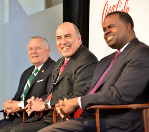 Muhtar Kent, Chairman and CEO of The Coca-Cola Company, joined by Georgia Governor Nathan Deal and C ... 