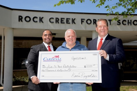 (L-R): Cardinal Bank Vice President and Bethesda Banking Office Manager Ron Harriday; Kids In Need Distributors President Jeremy Lichtenstein; and Cardinal Senior Vice President and Market Executive Robert R. Giraldi. (Photo: Mattox Photography)