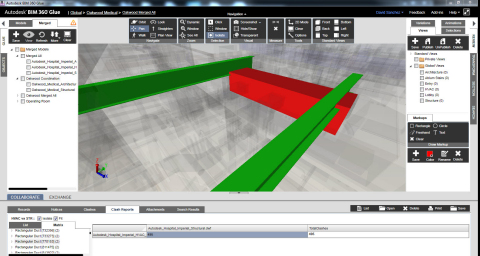 Screenshot of Autodesk BIM 360 Glue identifying a clash on a Construction Project (Graphic: Business Wire)