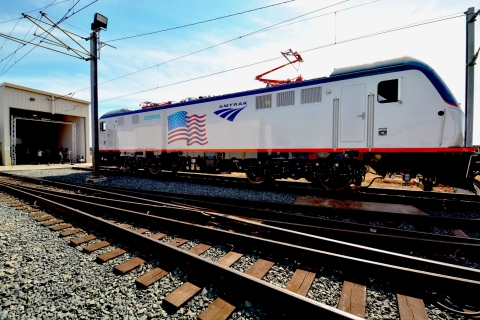 The new Amtrak locomotives are being assembled in Siemens' Sacramento, Calif., rail manufacturing plant with parts from nearly 70 suppliers, representing more than 60 cities and 23 states. (Photo: Business Wire)