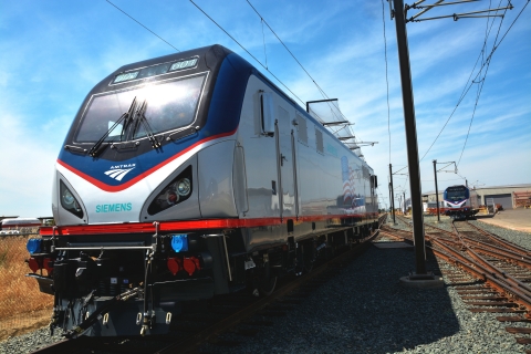 The Amtrak Cities Sprinter (ACS-64) locomotives will operate at speeds up to 125 mph on the Northeast Corridor (NEC) and on Keystone Service. The first three locomotives of the Siemens-built equipment will be field tested this summer for entry into revenue service this fall. (Photo: Business Wire)
