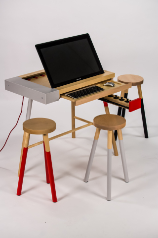 Digital creation station AT-UM mixes the Lenovo Horizon Table PC with studio furniture to serve as a table, desk and easel. (Photo: Business Wire)