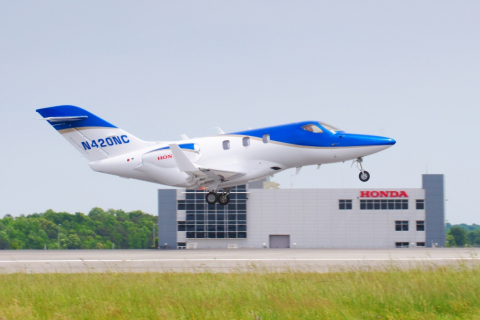 Honda Aircraft Company's fifth FAA-conforming HondaJet achieved its first flight on May 16, 2013. (Photo: Business Wire)