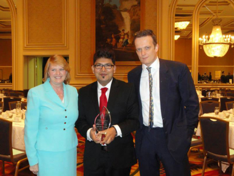 Melisa Bean, President & CEO of the Executives' Club of Chicago; Sanjib Sahoo, OptionMonster(R) Holdings, Inc. CTO; Dirk Mueller, co-founder and CEO of OptionMonster Holdings, Inc.