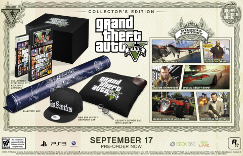 Rockstar Games is very proud to announce full details of the Special Edition and Collector's Edition of Grand Theft Auto V(R) for the PlayStation(R)3 computer entertainment system and Xbox 360(R) video game and entertainment system from Microsoft, that are now available for worldwide pre-order from participating retailers. (Photo: Business Wire)