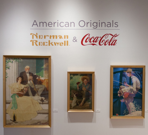 Starting today, American Originals: Norman Rockwell & Coca-Cola, the newest exhibit at the World of Coca-Cola in Atlanta, showcases the most comprehensive display of Norman Rockwell's work for The Coca-Cola Company ever assembled. The exhibit features examples of Rockwell's Coca-Cola work from original paintings to final marketing pieces, including these three Company-commissioned paintings that Coca-Cola now holds and marketing pieces based on the Company's three missing Rockwell paintings. (Photo: Business Wire)