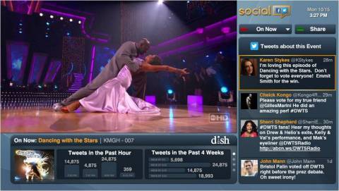 With the new Social app, now available on DISH's Hopper(R) Whole-Home HD DVR, customers can keep up with social conversations surrounding their favorite shows without taking their eyes off their television screen or interrupting their viewing experience. (Photo: Business Wire)
