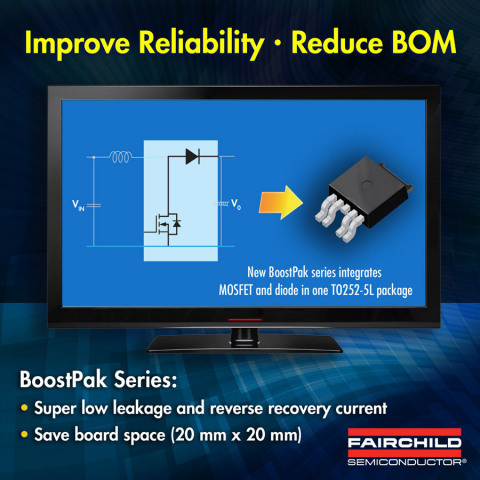 Fairchild Semiconductor's 100V BoostPak Solution Provides Improved Reliability, Reduces System Costs in LED Applications (Graphic: Business Wire)