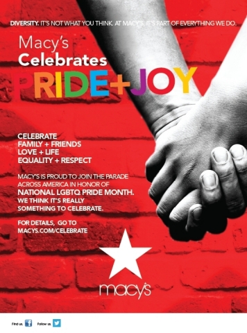 Macy's celebrates Pride + Joy with the LGBTQ community this June with a host of events nationwide. (Graphic: Business Wire)