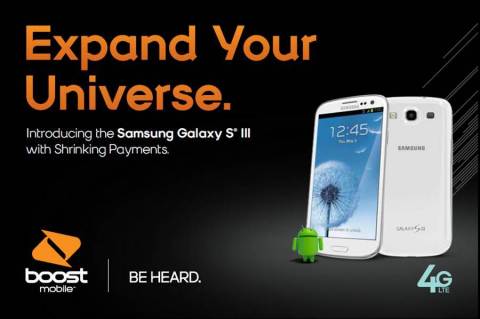 Boost Mobile Pairs the Speed of 4G LTE and Shrinking Payments with Award-Winning Samsung Galaxy S III Available June 12 (Graphic: Boost Mobile)