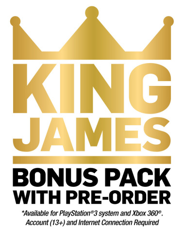 NBA 2K14 King James Bonus Pack Available with Pre-Order with PS3 and Xbox 360 (see details that apply). (Graphic: Business Wire)