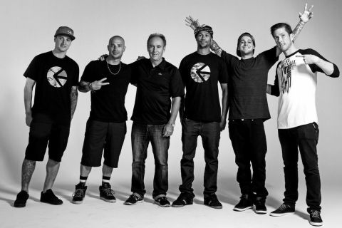 (L-R) Anthony Napolitan (Pro-BMX), Matt Cook (Off-Road Rally), Chris Carmichael, Ubiquity, T.J. Ellis (Pro-BMX), Ryan Sheckler (Pro-Skater) and Ethika's Founder Malcolm McCassy V. (Photo: Business Wire)