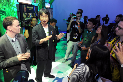 In this photo provided by Nintendo of America, famed video game designer Shigeru Miyamoto shows off Pikmin 3 during a Q&A session with media during the Wii U Software Showcase @ E3 2013 on June 11, 2013 in Los Angeles. The Electronic Entertainment Expo (E3) is the video game industry's premier trade show. (Photo: Business Wire)