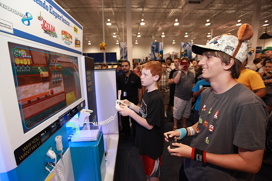 people playing super mario