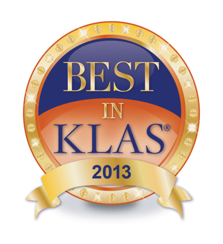 The "2013 Best in KLAS Awards: Medical Equipment & Infrastructure" report cites Carestream Health as receiving the highest score against seven competitors in the digital X-ray category. (Graphic: Business Wire)