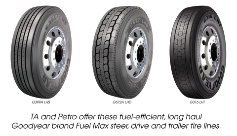 Goodyear tire lines now available at TA and Petro. (Graphic: Business Wire)