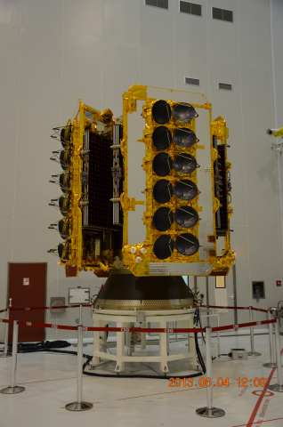 All four O3b satellites are mounted to the dispenser. (Photo: Business Wire) 