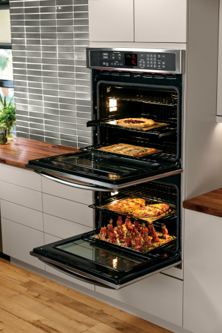 The Direct Air convection technology in GE's new wall ovens significantly increases air coverage on food, resulting in enhanced cooking performance. (Photo: GE)
