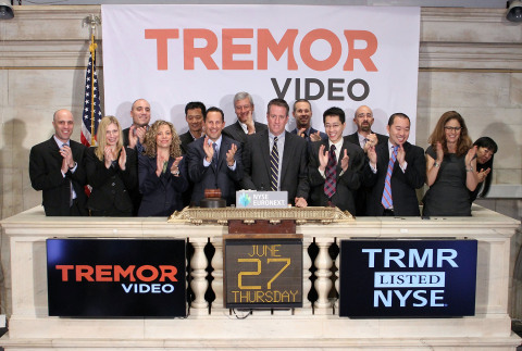 Tremor Video CEO Bill Day, joined by members of the company's leadership team, rings the NYSE Opening Bell to mark Tremor Video's IPO and first day of trading on the NYSE. (Photo: Business Wire) 