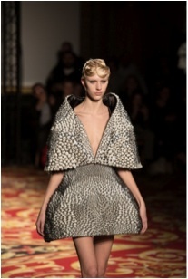 Stratasys Connex multi-material 3D printed dress, designed by Iris van Herpen and Prof. Neri Oxman - Paris Fashion Week January 2013: http://bit.ly/18tdKcy (Photo: Stratasys Ltd.)