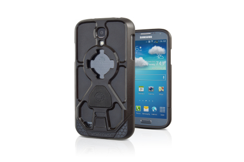 The new shock-proof Samsung Galaxy S4 case offers ultimate protection along with signature integrated mounting system. Made from high-impact polycarbonate, this 2 piece sliding case comes with an easy-stick car mount and is interchangeable across Rokform's entire line of mountable accessories. A magnetic mounting option is also available. (Photo: Business Wire)