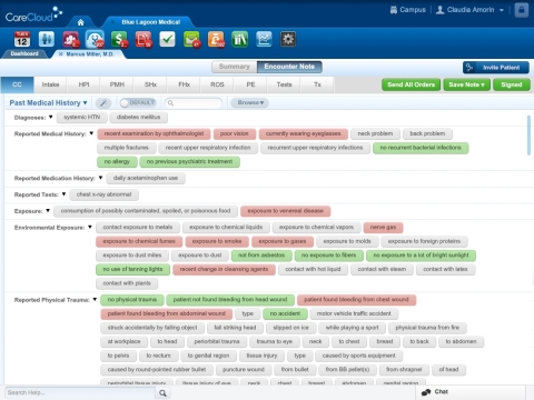 CareCloud Charts comes with a beautiful user interface and rapid charting capabilities to help doctors document clinical encounters in just minutes. (Graphic: Business Wire)