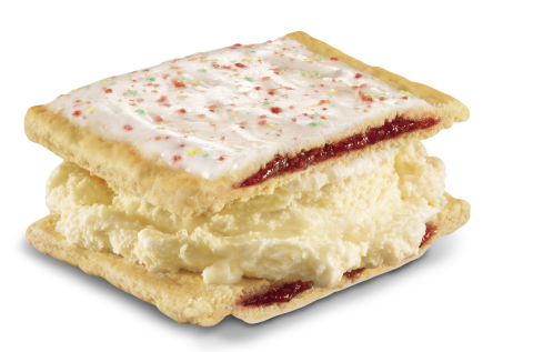 The new Strawberry Pop-Tarts Ice Cream Sandwich, available at Carl's Jr., features hand-scooped premium vanilla ice cream sandwiched between a halved Strawberry Pop-Tart pastry. (Photo: Business Wire)