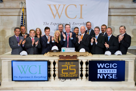 WCI Communities CEO Keith E. Bass, joined by members of WCI's management team, board of directors and sponsors, celebrated the company's first day of trading on the NYSE by ringing The Opening Bell. (Photo by Ben Hider/NYSE Euronext)