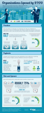 Organizations Exposed by BYOD (Graphic: TEKsystems)