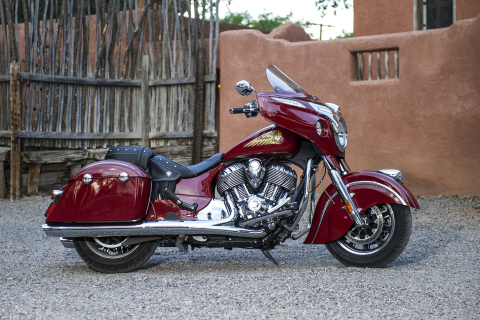 The historic 2014 Indian Chieftain hard bagger with fairing and power windshield (starting at $22,999) (Photo: Indian Motorcycle)