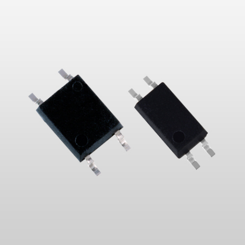 Toshiba's low input current type transistor output photocouplers in SO6 package (left) and SO4 package (right). (Photo: Business Wire)
