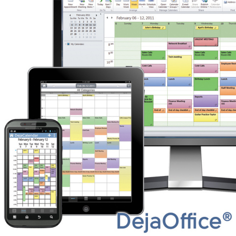DejaOffice App Syncs Outlook on Phone and Tablet (Photo: Business Wire)
