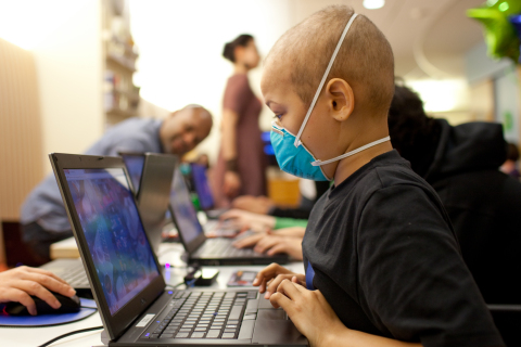 A young patient learns how to fight cancer using HopeLab's Re-Mission 2 video game. Cigna supports HopeLab and their efforts to get the game into the hands of cancer patients worldwide. (Photo: Cigna)