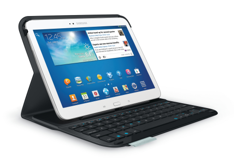 The Logitech Ultrathin Keyboard Folio for Samsung Galaxy Tab 3 10.1 features a built-in Bluetooth keyboard and provides front and back protection for your tablet, yet is super thin and light. (Photo: Business Wire)