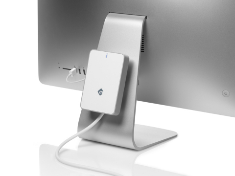 mLogic mBack - Zero-footprint external hard drive for iMac and Apple Displays (Photo: Business Wire)