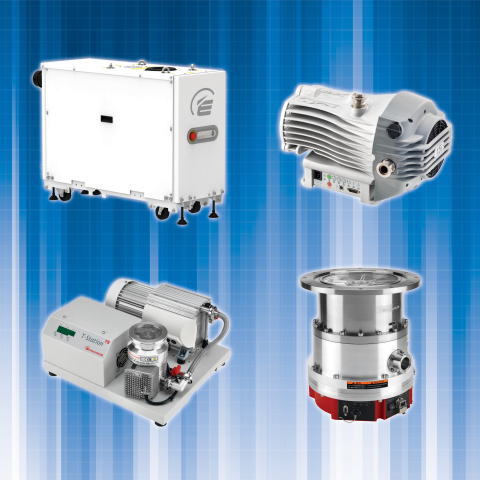 Edwards' pumps (clockwise, from top left), GXS, nXDS, STP and T-Station 75 (Photo: Business Wire)