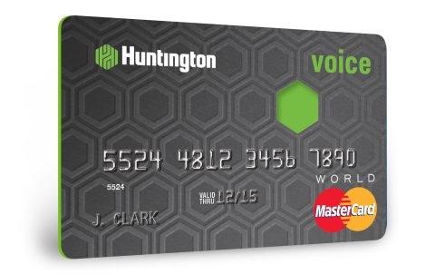 The new Voice(TM) card from Huntington offers customers the choice of triple rewards or a lower interest rate, with the added benefit of Late Fee Grace(TM). (Graphic: Business Wire)